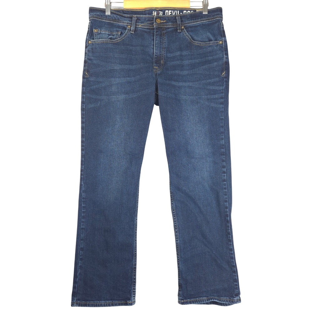 Devil-Dog Dungarees Mens Straight Leg Blue Jeans DD4002 34x30 (Fits 36x29)